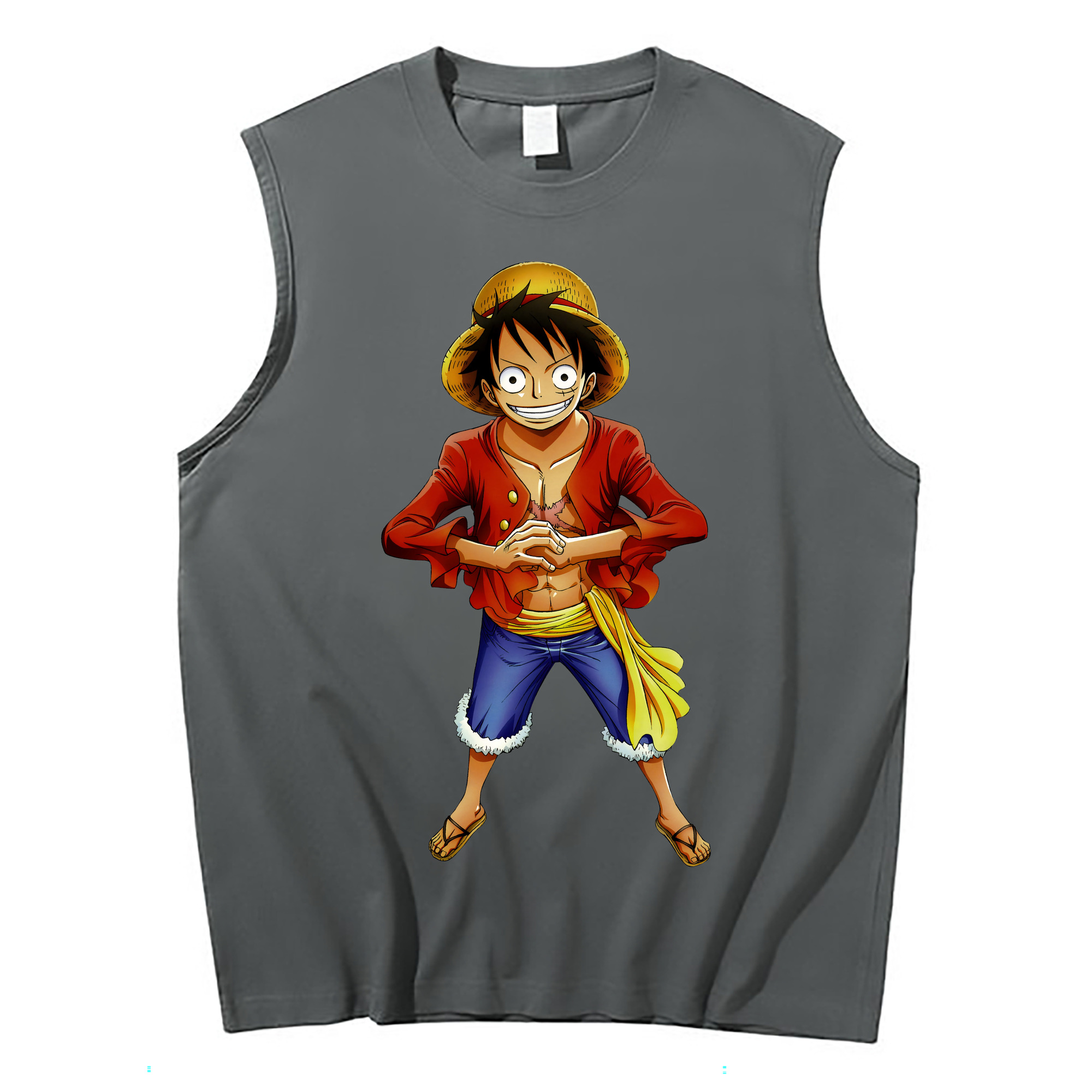 ワンピース モンキー・D・ルフィ ONE PIECE Monkey D. Luffy コットン100％タンクトップ（フロントプリント）